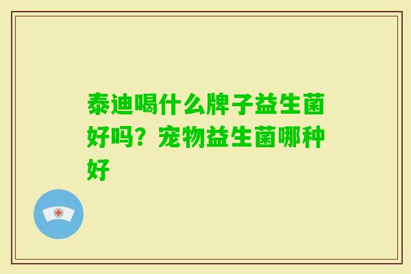 泰迪喝什么牌子益生菌好吗？宠物益生菌哪种好