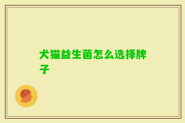 犬猫益生菌怎么选择牌子