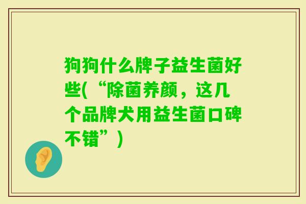 狗狗什么牌子益生菌好些(“除菌养颜,这几个品牌犬用益生菌口碑不错”) 狗狗什么牌子益生菌好些(“除菌养颜,这几个品牌犬用益生菌口碑不错”)