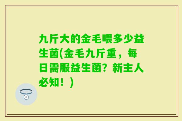 九斤大的金毛喂多少益生菌(金毛九斤重，每日需服益生菌？新主人必知！)