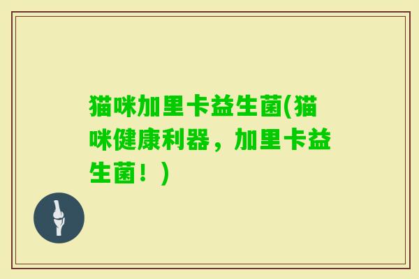 猫咪加里卡益生菌(猫咪健康利器，加里卡益生菌！)