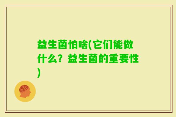 益生菌怕啥(它们能做什么？益生菌的重要性)