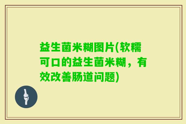 益生菌米糊图片(软糯可口的益生菌米糊，有效改善肠道问题)