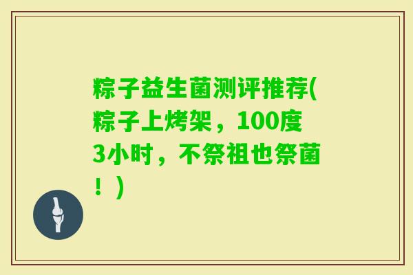 粽子益生菌测评推荐(粽子上烤架，100度3小时，不祭祖也祭菌！)