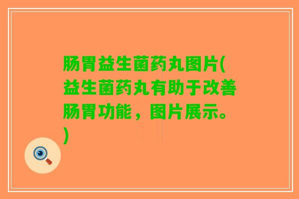 肠胃益生菌药丸图片(益生菌药丸有助于改善肠胃功能，图片展示。)
