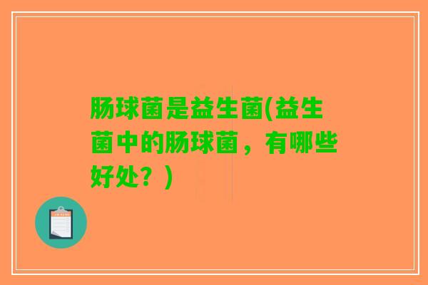 肠球菌是益生菌(益生菌中的肠球菌，有哪些好处？)