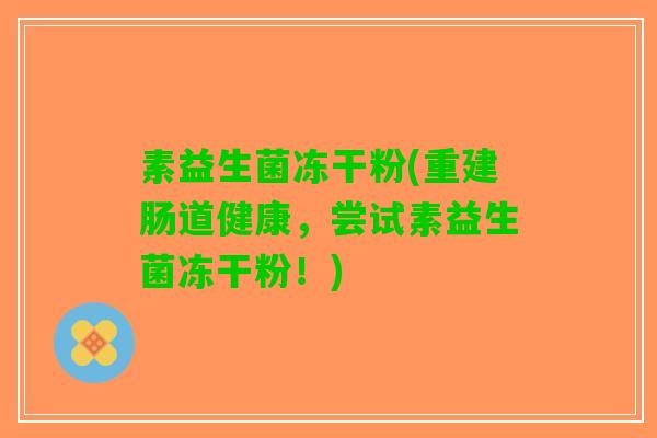 素益生菌冻干粉(重建肠道健康，尝试素益生菌冻干粉！)