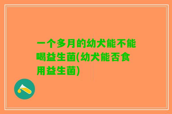 一个多月的幼犬能不能喝益生菌(幼犬能否食用益生菌)