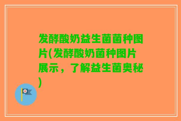 发酵酸奶益生菌菌种图片(发酵酸奶菌种图片展示，了解益生菌奥秘)