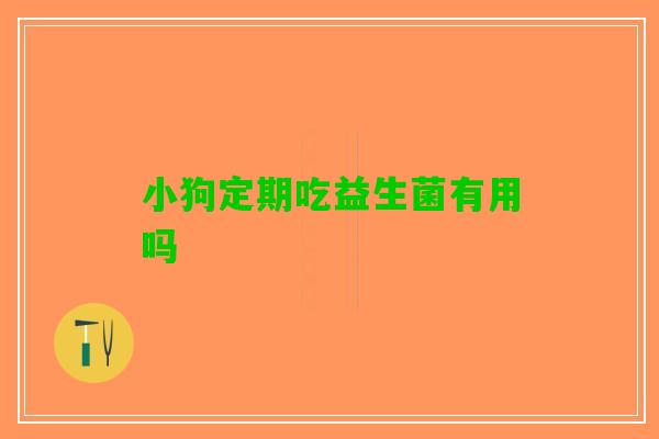 小狗定期吃益生菌有用吗