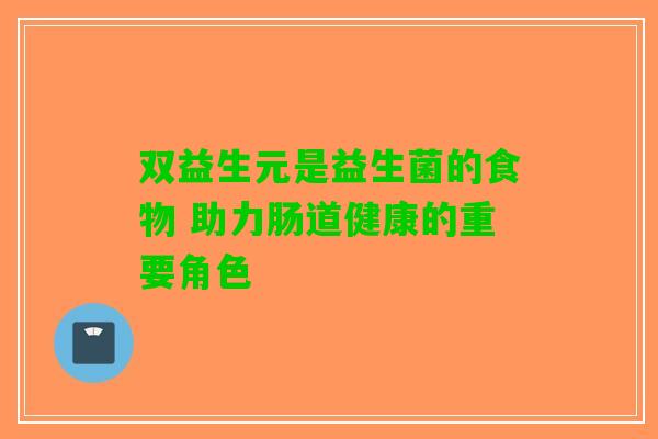 双益生元是益生菌的食物 助力肠道健康的重要角色