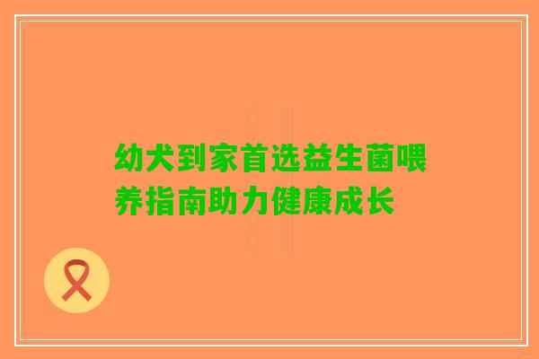 幼犬到家首选益生菌喂养指南助力健康成长