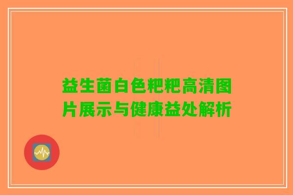 益生菌白色粑粑高清图片展示与健康益处解析