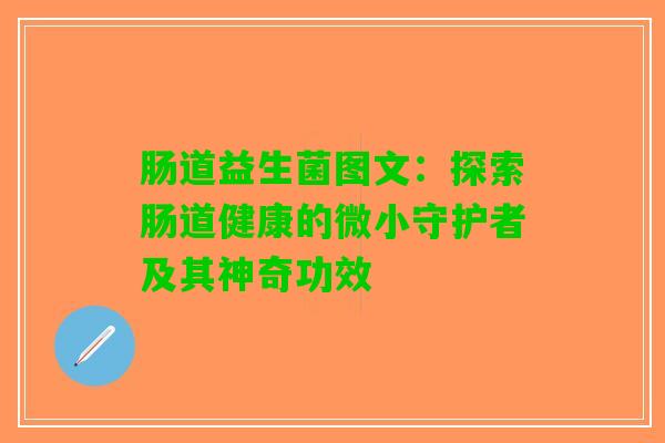 肠道益生菌图文：探索肠道健康的微小守护者及其神奇功效