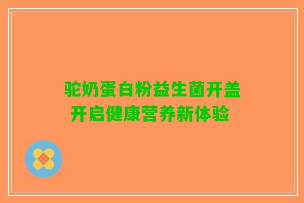 驼奶蛋白粉益生菌开盖 开启健康营养新体验