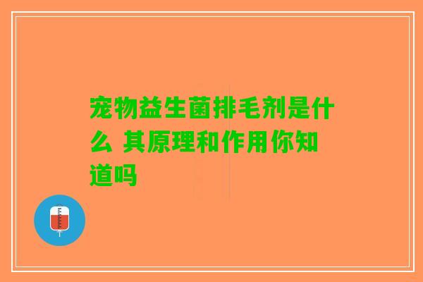 宠物益生菌排毛剂是什么 其原理和作用你知道吗
