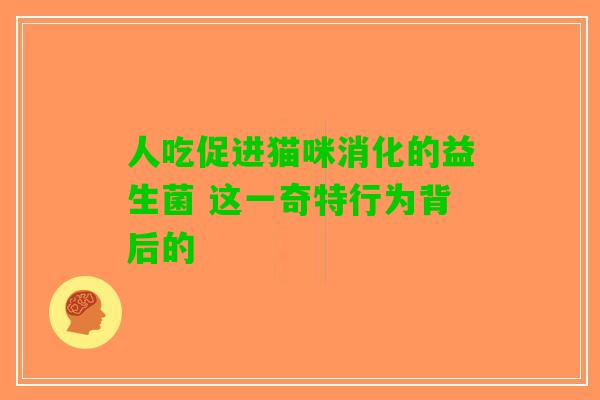 人吃促进猫咪消化的益生菌 这一奇特行为背后的