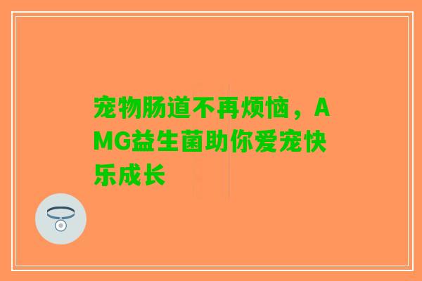 宠物肠道不再烦恼，AMG益生菌助你爱宠快乐成长