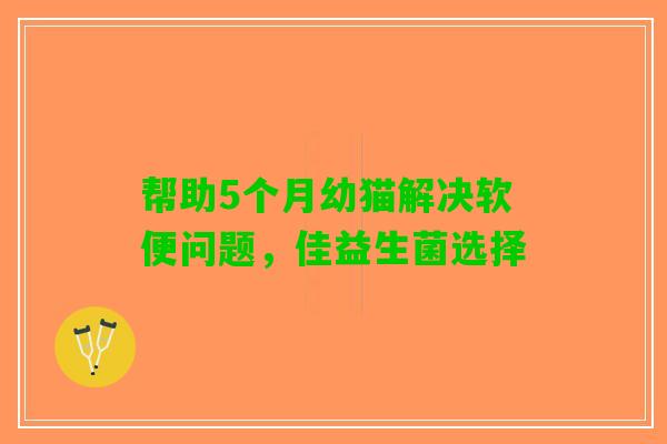 帮助5个月幼猫解决软便问题，佳益生菌选择