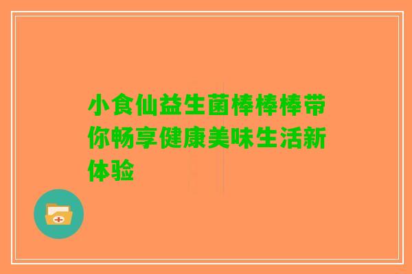 小食仙益生菌棒棒棒带你畅享健康美味生活新体验