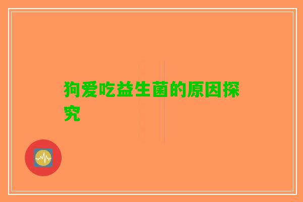 狗爱吃益生菌的原因探究