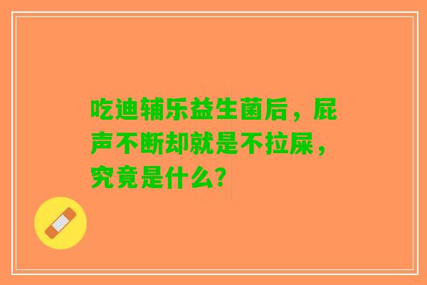 吃迪辅乐益生菌后，屁声不断却就是不拉屎，究竟是什么？