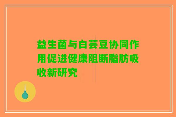益生菌与白芸豆协同作用促进健康阻断脂肪吸收新研究