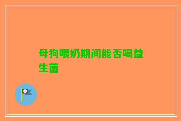 母狗喂奶期间能否喝益生菌
