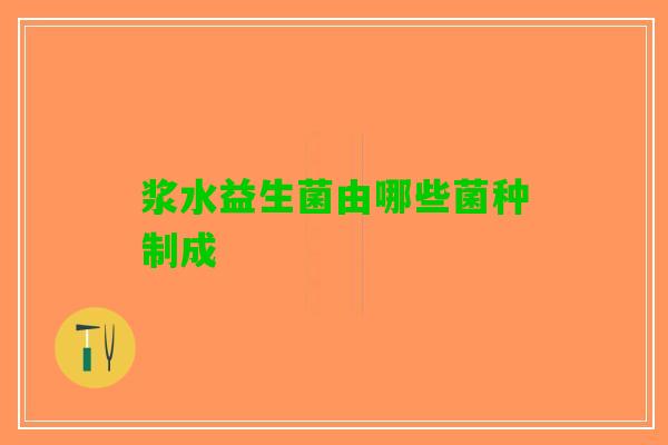 浆水益生菌由哪些菌种制成